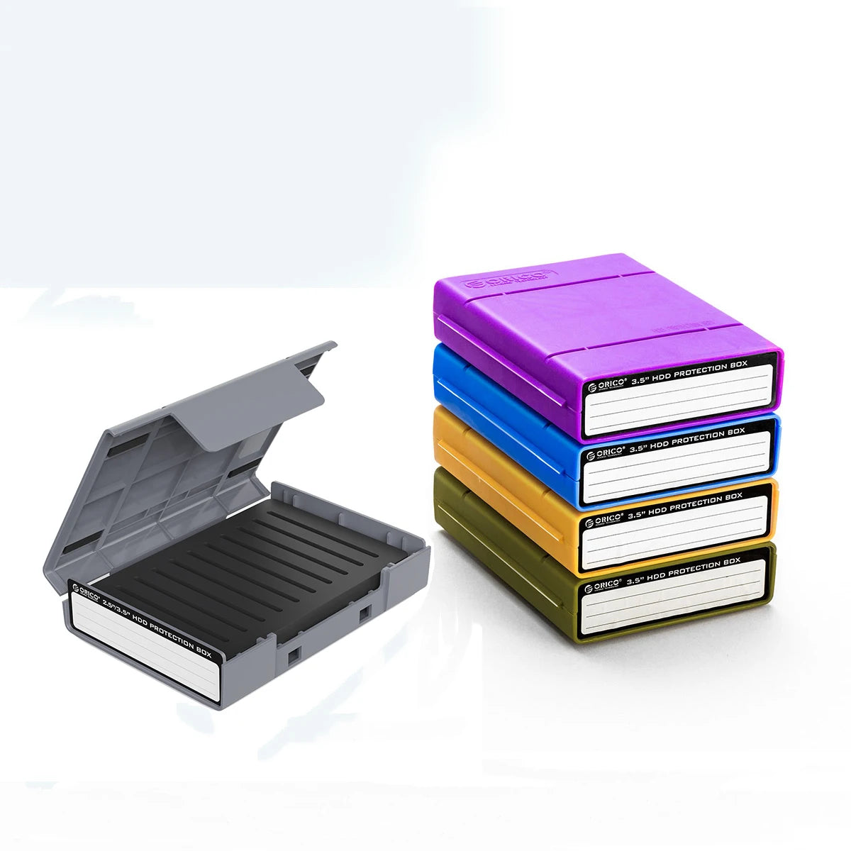 ORICO 5PCS 3.5 inch Hard Drive Protective Box Portable External HDD Pouch With label Multi-disk Storage for HDD