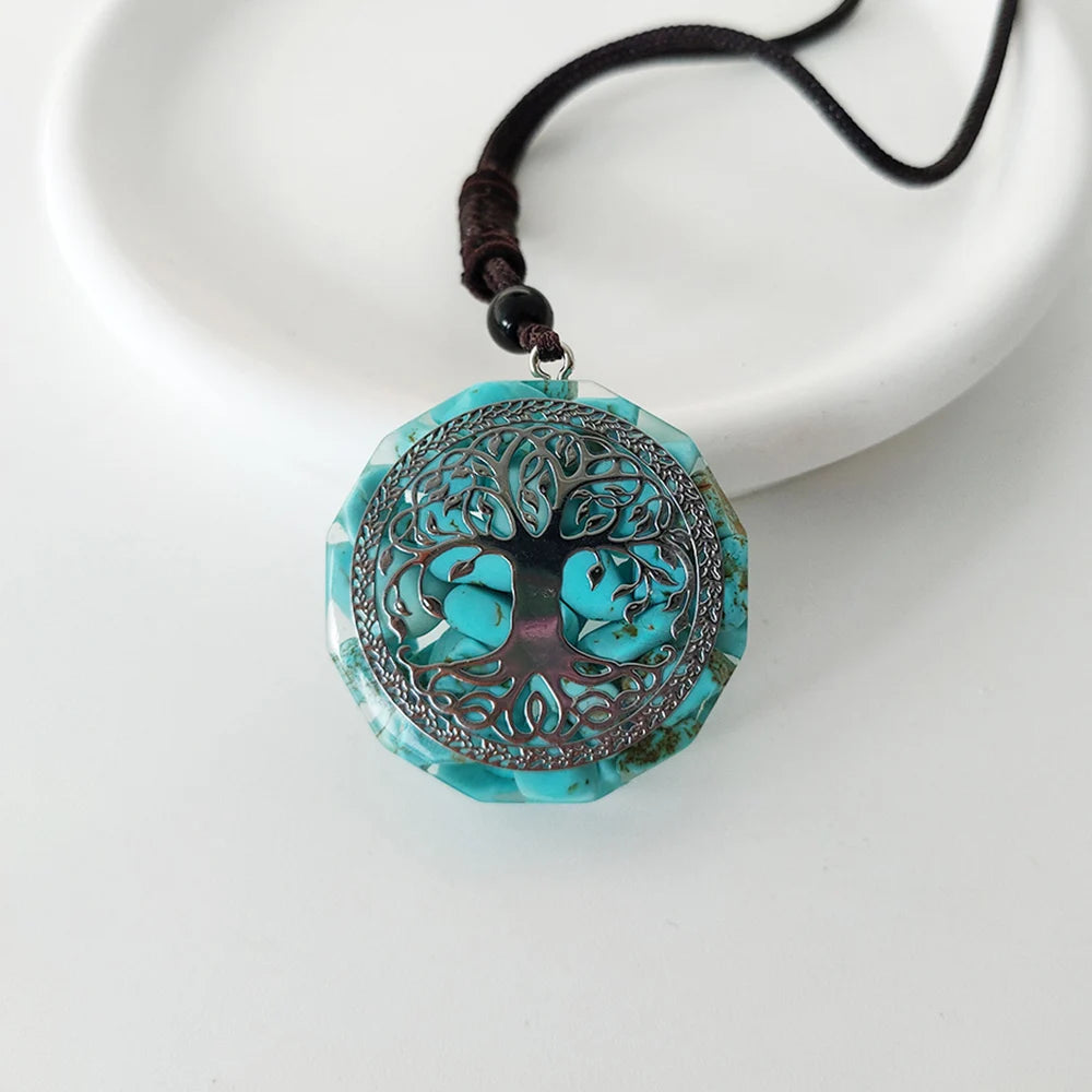 Orgonite Pendant Malachite Energy Necklace Sri Yantra Necklace Sacred Geometry Energy Healing Yoga Jewelry