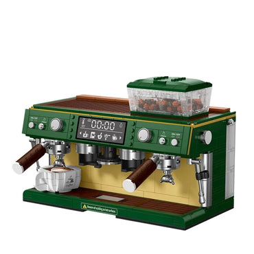 Retro coffee machine, bread machine, small pieces, assembled building blocks, series of educational toys, Christmas birthday gif