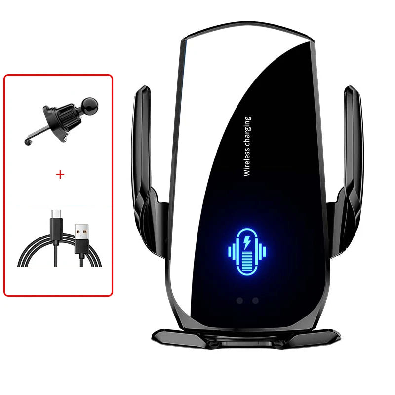 Wireless Car Phone Holder 15W Fast Charging Wireless Charger Station Infrared Sensing for iPhone 12 13 14 15 Samsung Xiaomi