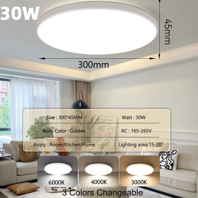 LED Ceiling Lamp Chandelier 3-color changeable Panel Lamp Living Room Ceiling Light Indoor Lighting for Bedroom Kitchen Luminair