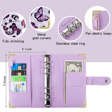 A6 Budget Binder Budget Planner Money Organiser With Zipper Bag Stickers Lightweight Portable Bookkeeping 18.8 x 13cm