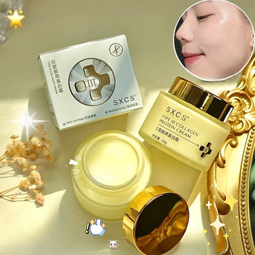 Type III Collagen Protein Cream for Face Moisturizing Lightens Fine Lines, Tightens and Brightens Skin Korean Skin Care
