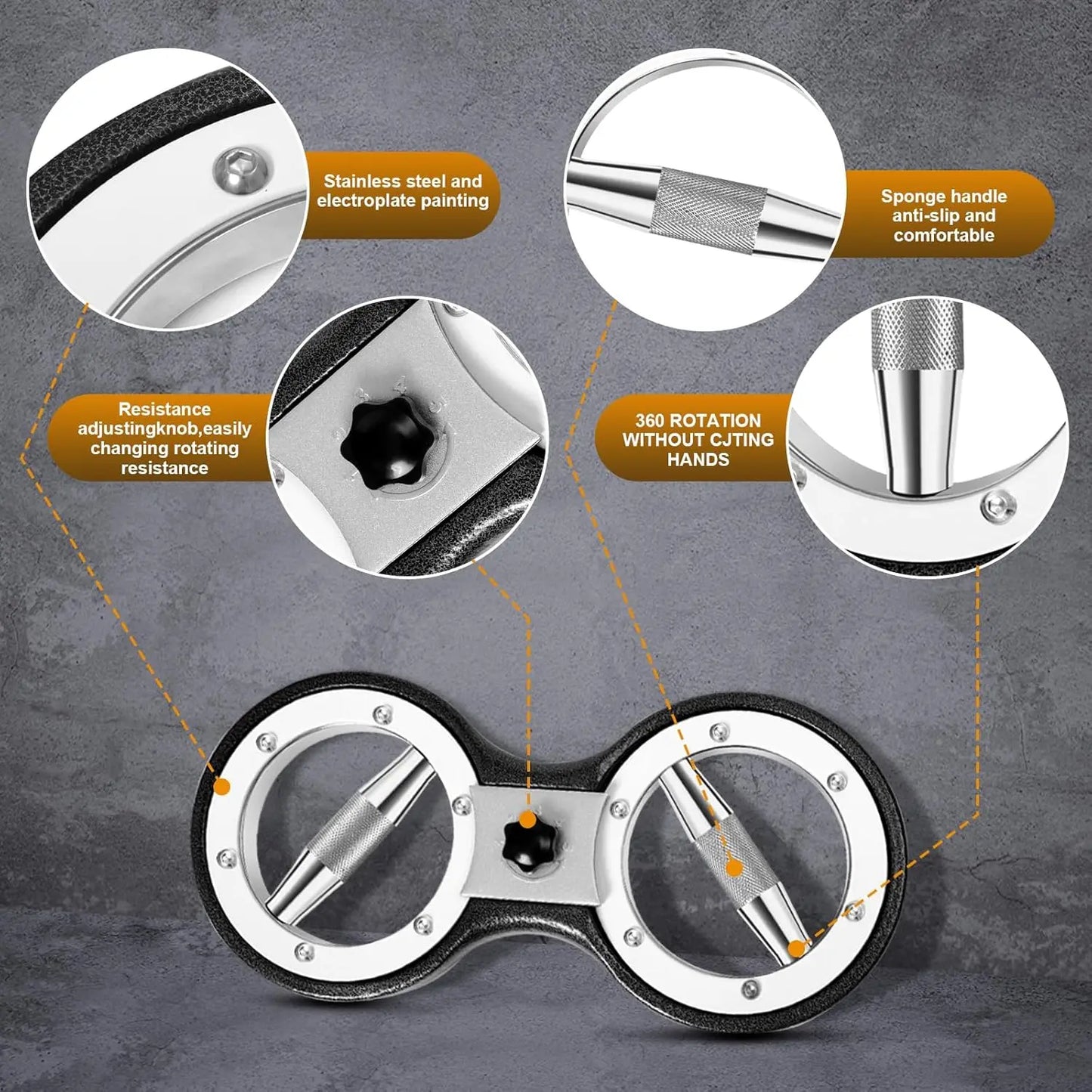 Rotator Burn Machine, 8-12LB Rotating Arm Exercise Equipment with Adjustable Resistance 360 Degree Rotating Grips, Spinning Arm