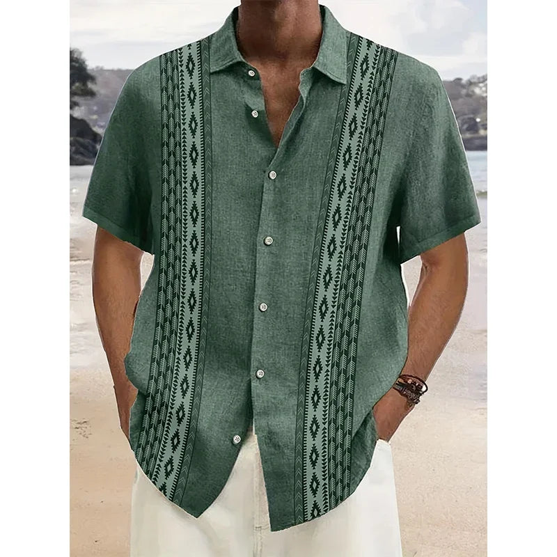 Ethnic Style 3D Printed Hawaiian Beach Shirts Men Women Casual Fashion Vintage Streetwear Short Sleeve Shirt Blouse Man Clothing