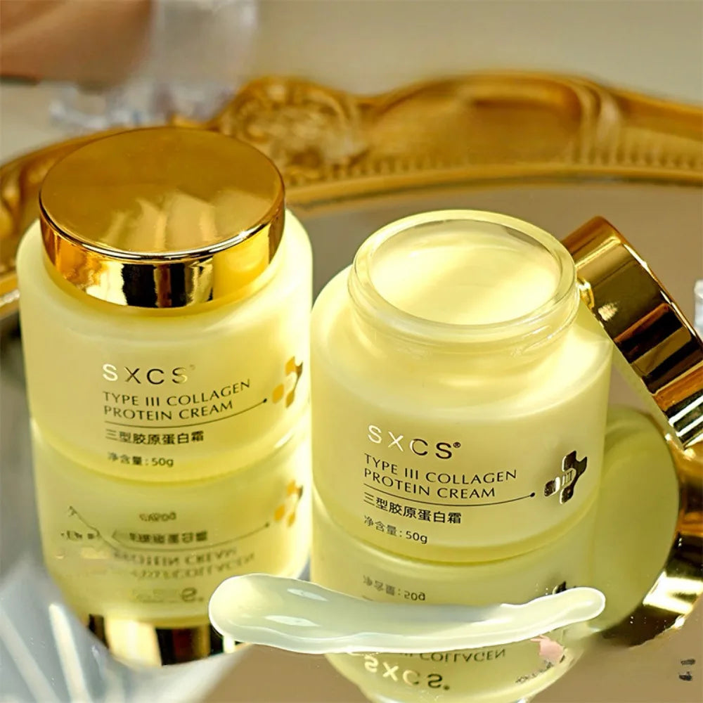 Type III Collagen Protein Cream for Face Moisturizing Lightens Fine Lines, Tightens and Brightens Skin Korean Skin Care