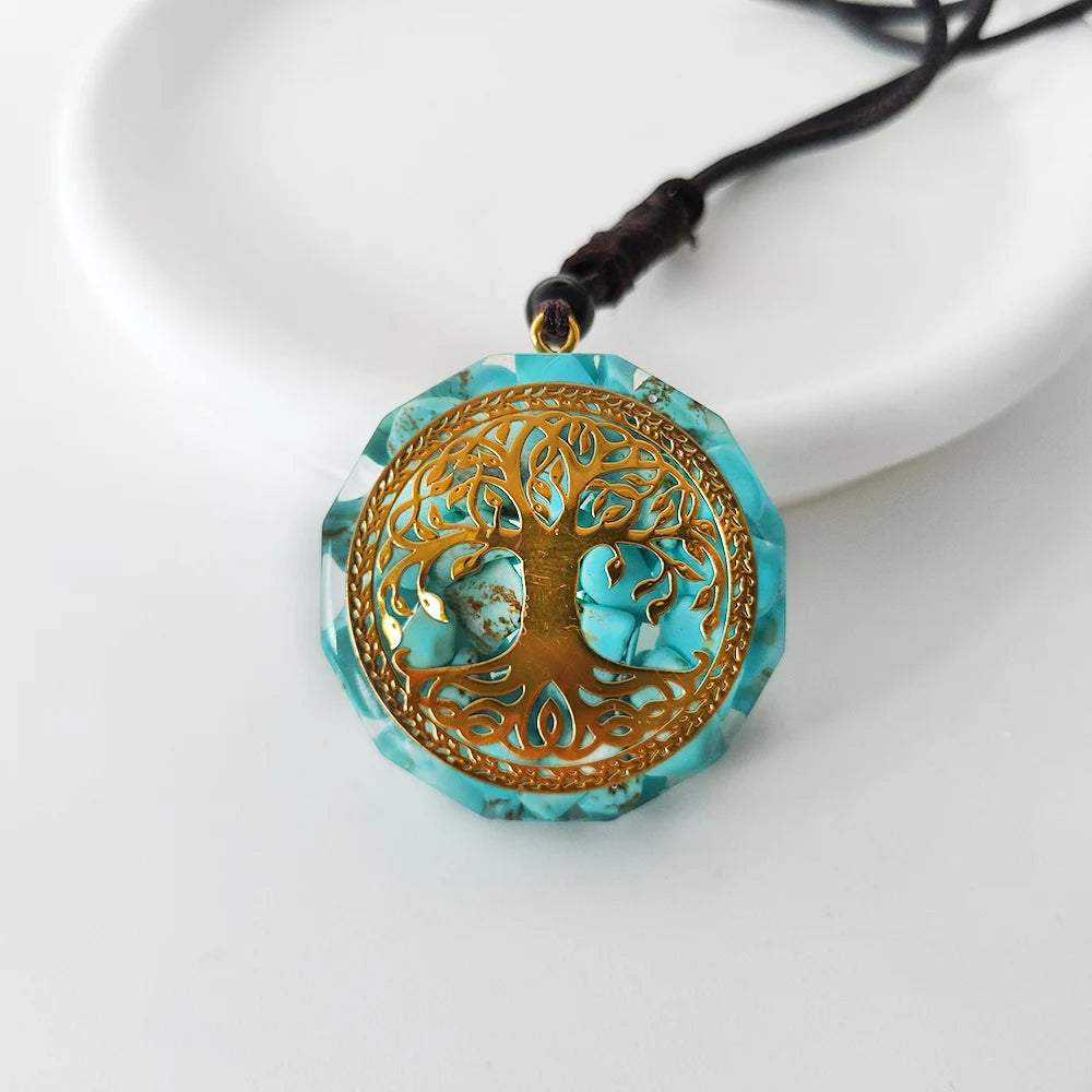 Orgonite Pendant Malachite Energy Necklace Sri Yantra Necklace Sacred Geometry Energy Healing Yoga Jewelry