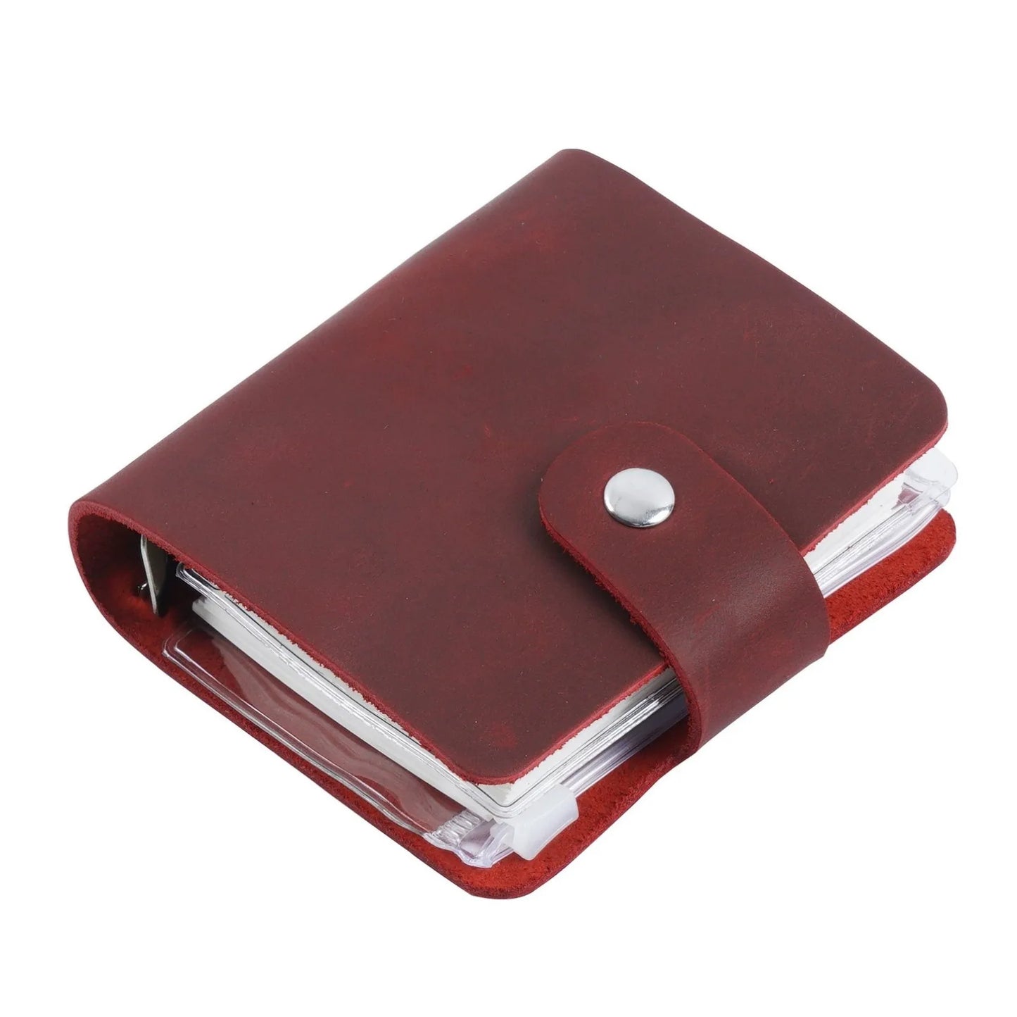 Mini A9 Binder Planner 3 Hole Rings Notebook Crazy Horse Leather Diary Journal Retro Tiny Notepad Vintage Stationery