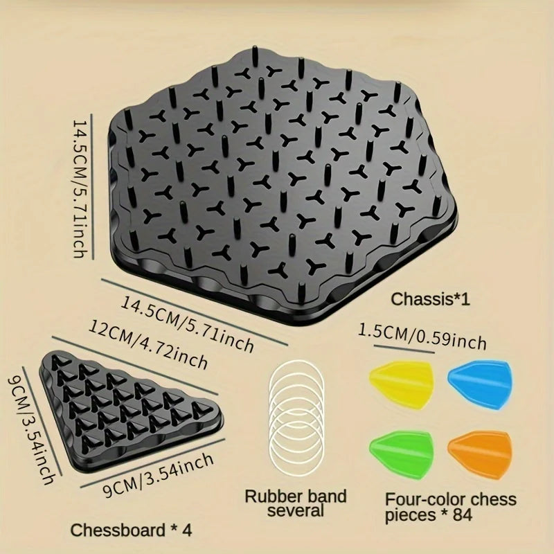 AIUAZA Triangle Chess Games, Triangle Board Games, Triangle Rubber Band Games Parent-Child Interactive Games, Family Games