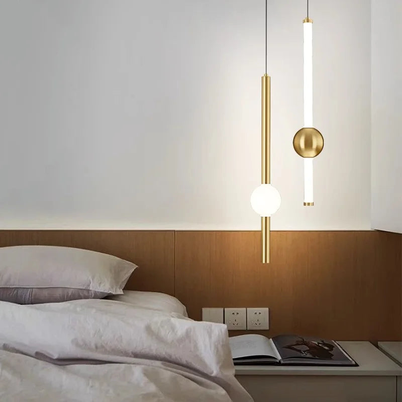 Led PE Ball Pendant Light for Bedroom Bedside Hanging Lamp Ceiling Chandeliers Modern Lighting Decoration Entrance Luminaire