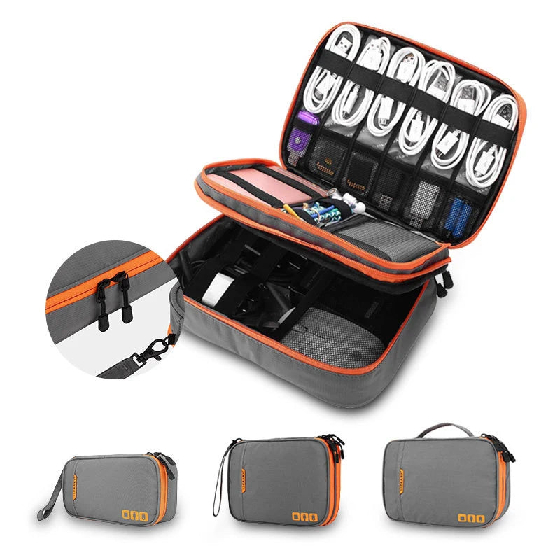 Portable Electronic Accessories Travel case,Cable Organizer Bag Gadget Carry Bag for iPad,Cables,Power,USB Flash Drive, Charger