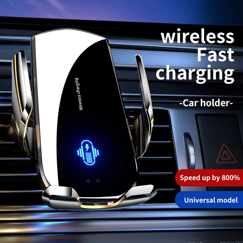 Wireless Car Phone Holder 15W Fast Charging Wireless Charger Station Infrared Sensing for iPhone 12 13 14 15 Samsung Xiaomi