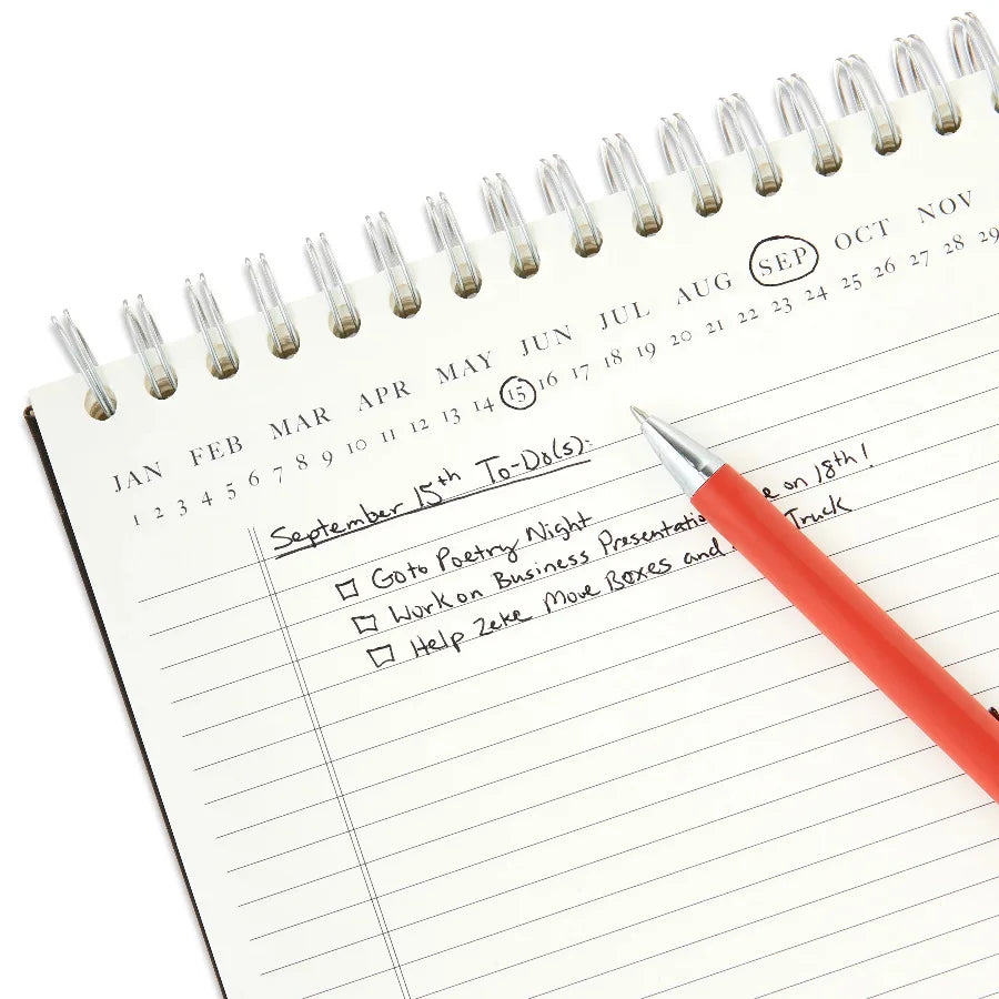 Top Spiral Simulated Leather Notebook, Black, 8.5" x 11", 80 Ruled Sheets