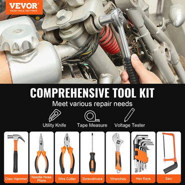 VEVOR Tool Kit Home Repairing Tool Kit with Portable Tool Storage Case for Home Maintenance DIY Projects and Automotive Repair