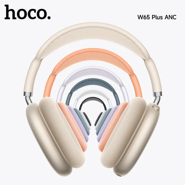 HOCO W65 Plus ANC Noise Reduction Bluetooth Headphones Over The Ear Wireless Big Earphone Hifi Sounds Sport Headsets With Button