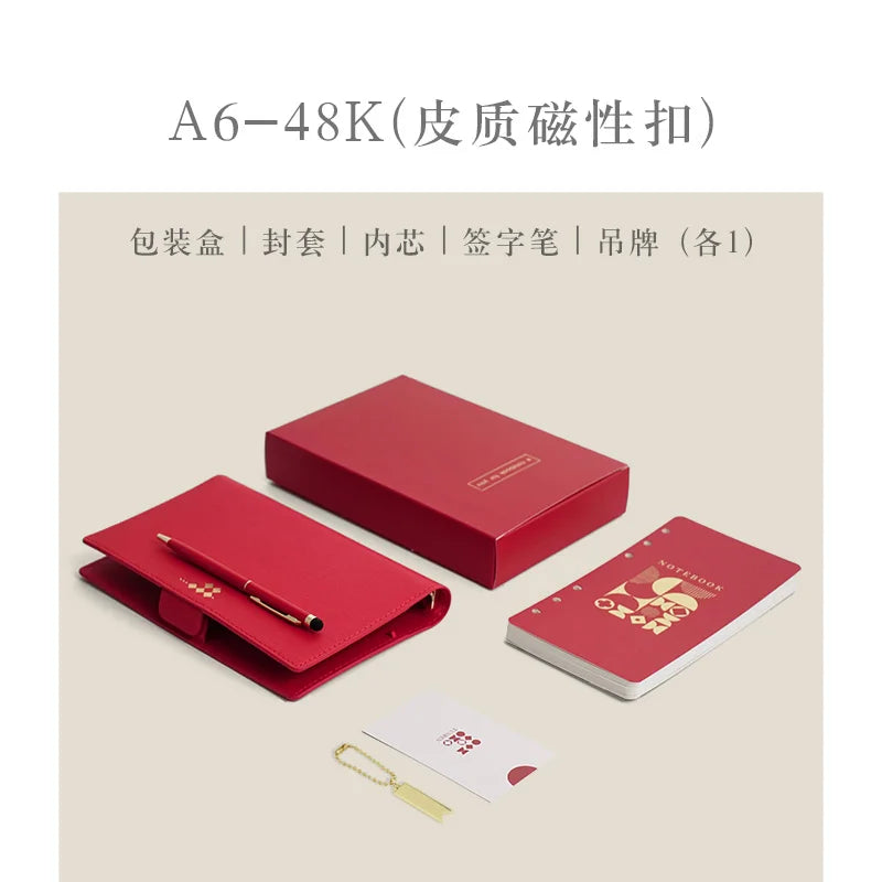 A5 A6 Loose-leaf PU Leather Binder Notebook Journal Diary Planner Organizer Office Business Notebook Supplies School Stationery
