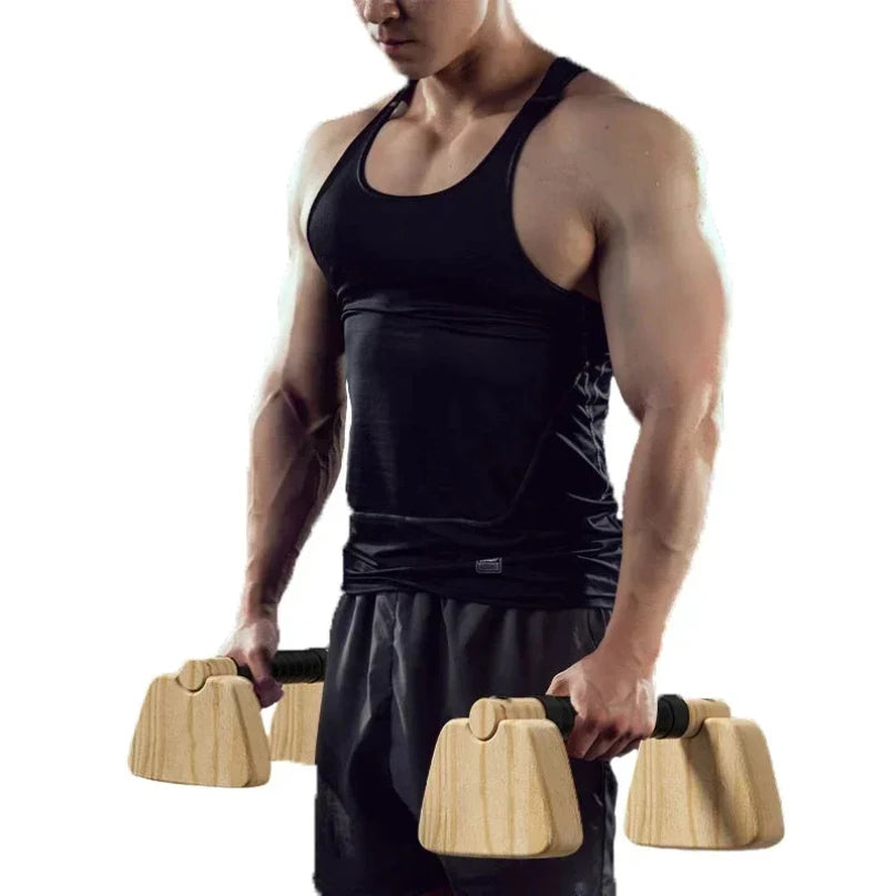 Push Up Russian Stand Wooden Single and Parallel Bars Inverted Stand Practice Solid Wood Strength Training Equipment