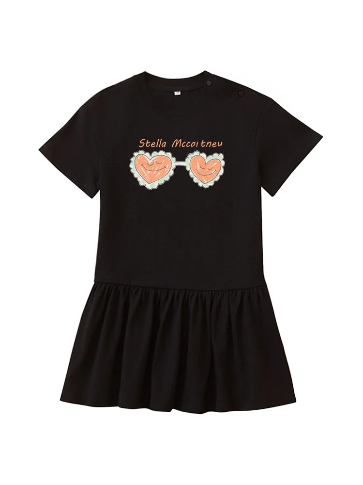 Baby Girls Summer Dress Fashion Vacation Casual Wear Kids Skirt Cotton Short sleeve Party Children Princess Dress Soft Comfort