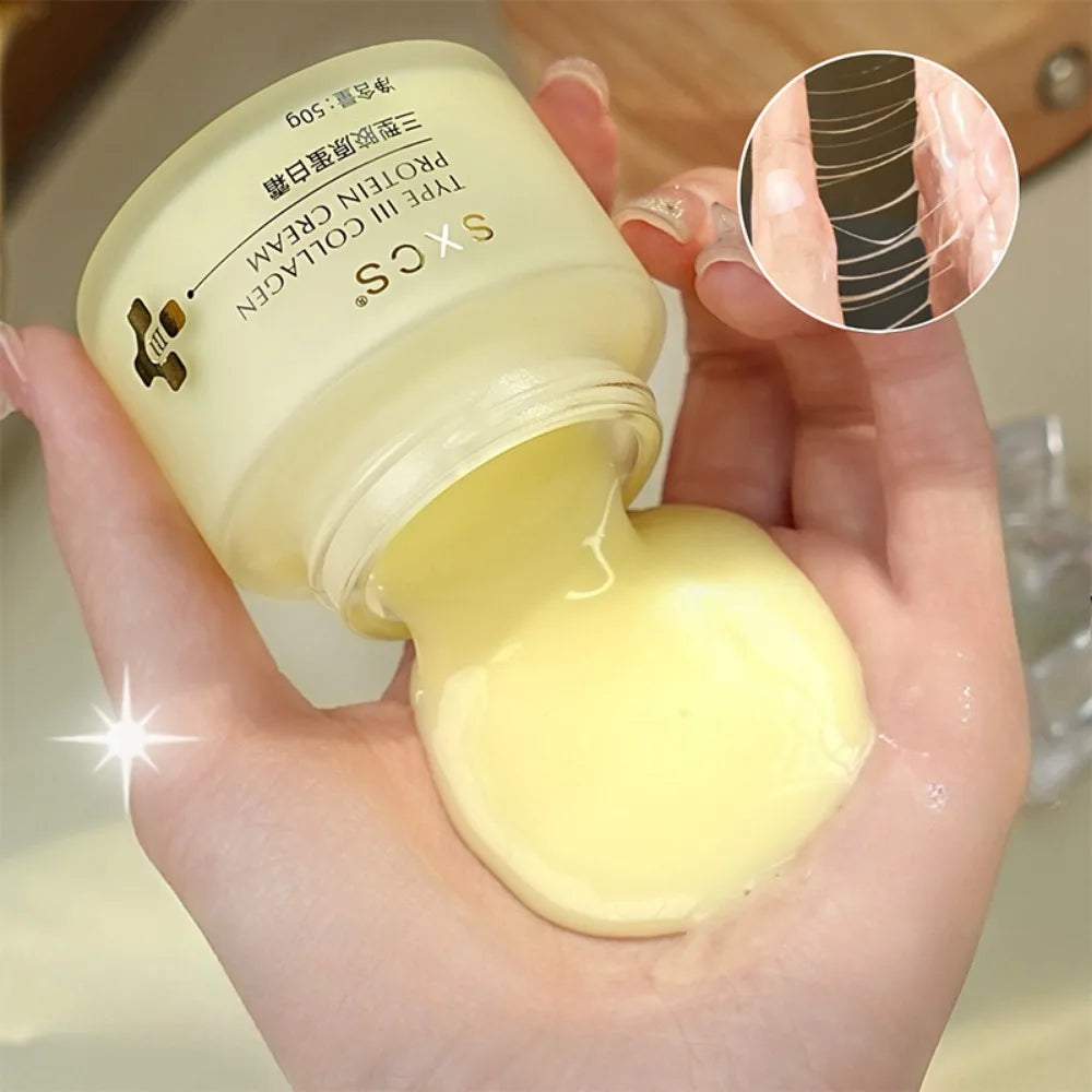 Type III Collagen Protein Cream for Face Moisturizing Lightens Fine Lines, Tightens and Brightens Skin Korean Skin Care