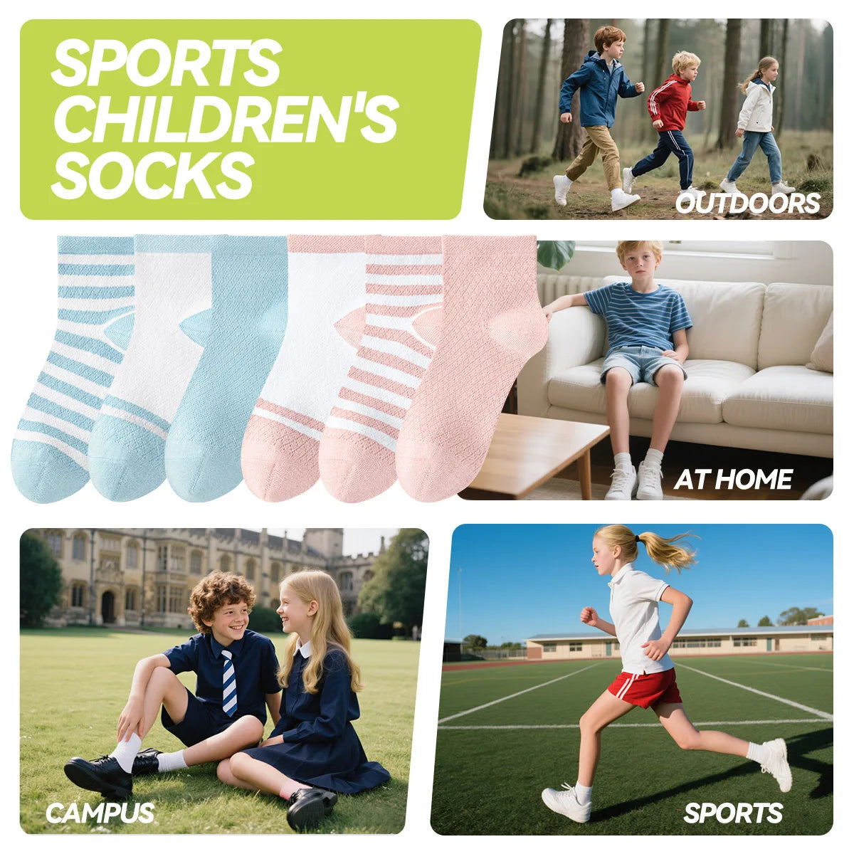 Children's Summer Mesh Colorful Socks: Pure Cotton, Sweat-Absorbent, Breathable, Seamless Stitching, for Boys and Girls, School