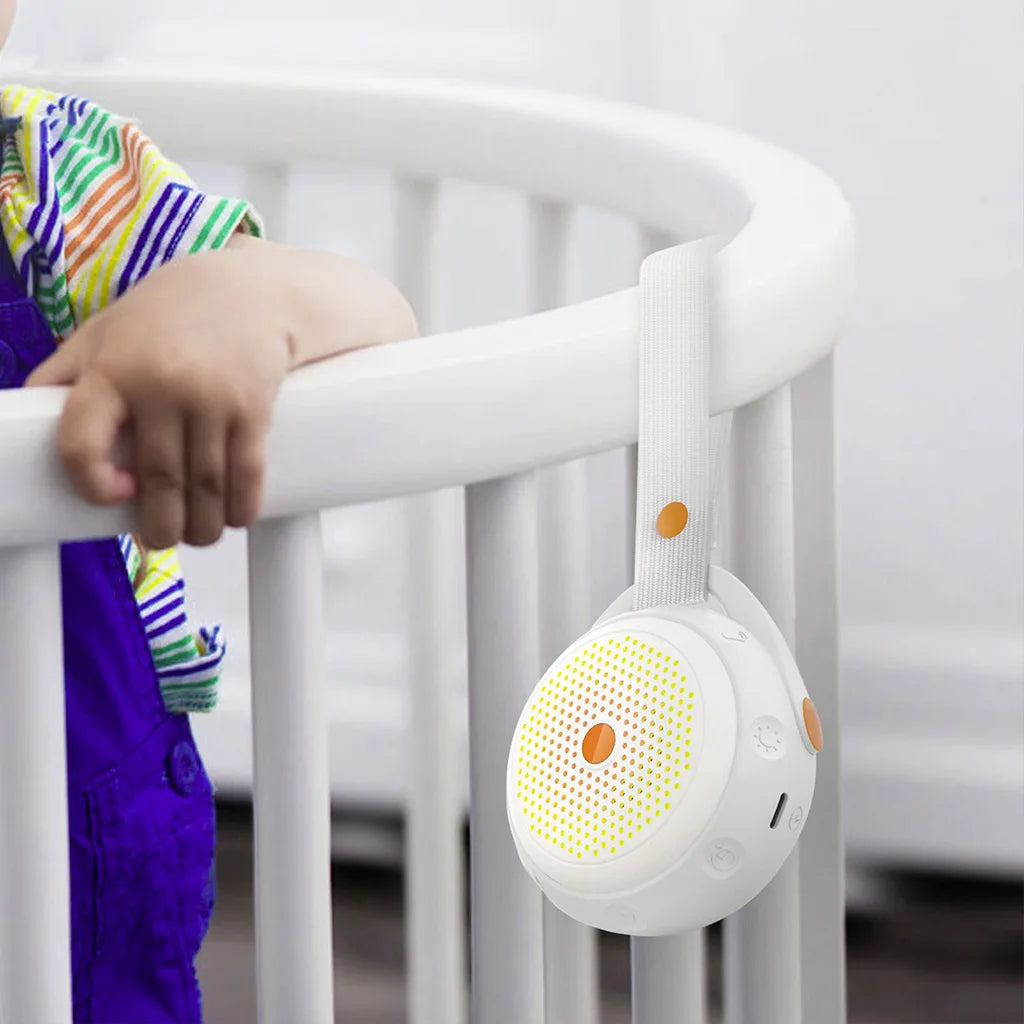 Portable Bluetooth White Noise Machine with 12 Soothing Relaxing Sounds & Silicone Sleep Timer Night Light for Baby & Adults