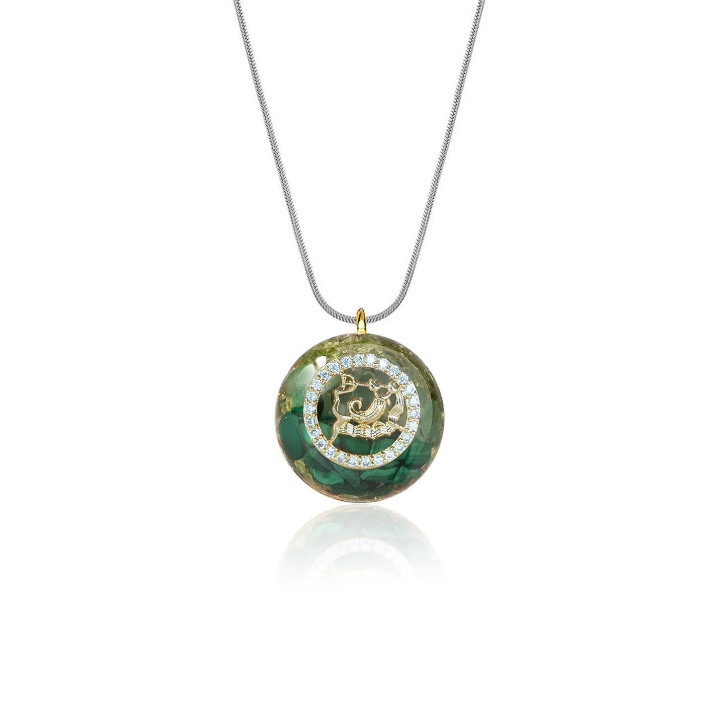 Orgonite Pendant Malachite Energy Necklace Sri Yantra Necklace Sacred Geometry Energy Healing Yoga Jewelry
