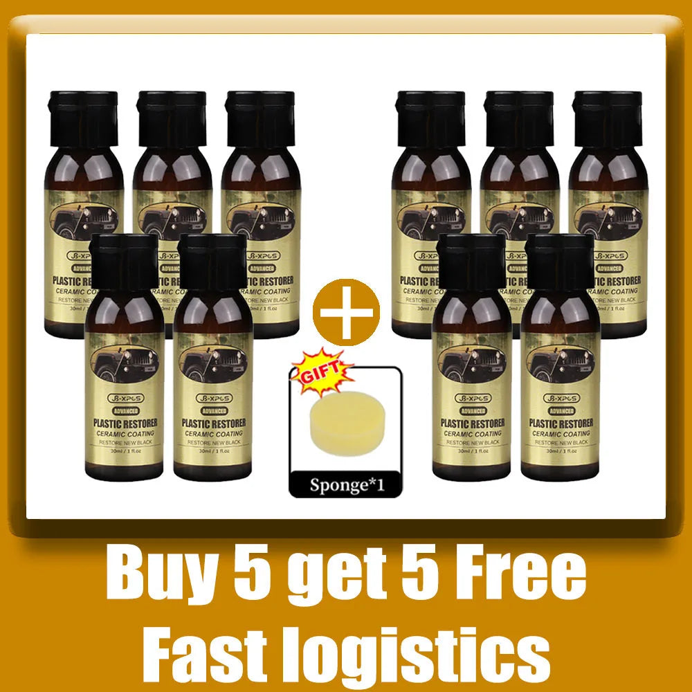 Plastic Restore Revitalizer Plastic Renovator Longlasting Coating For Car Rubbers Refurbish Clean Gloss Black Shine