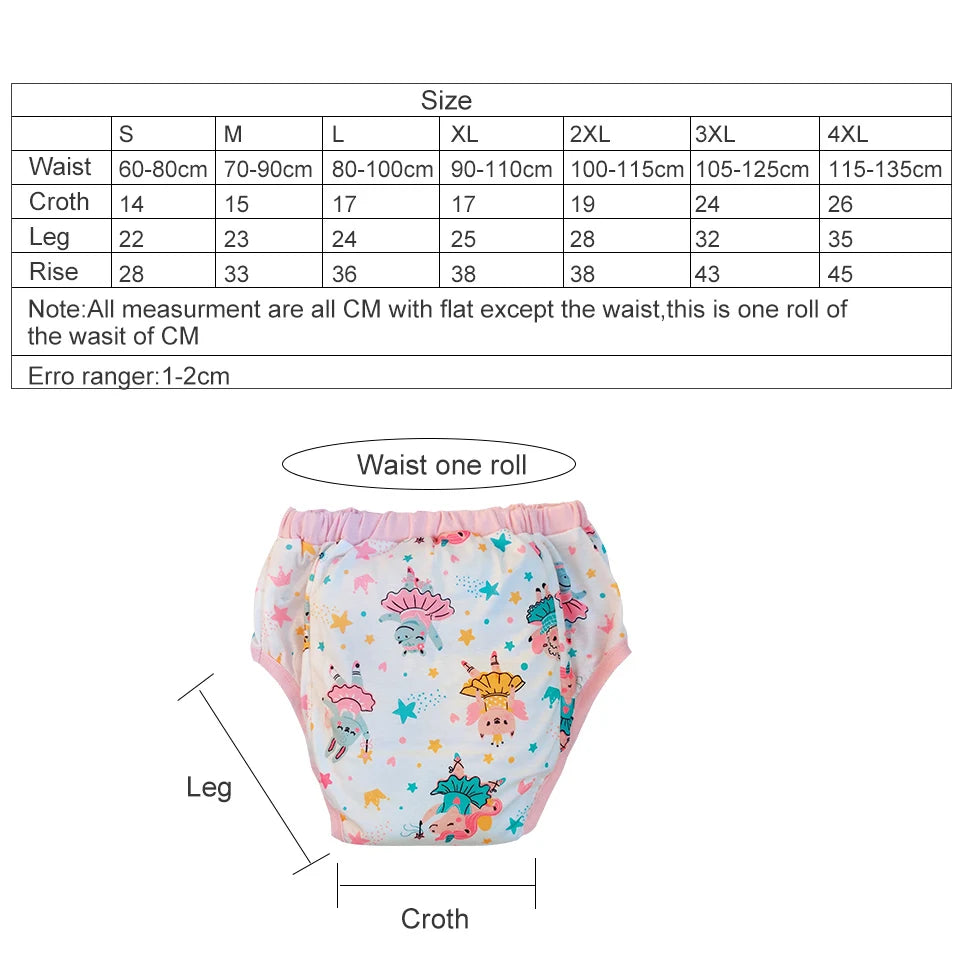 Pink dancing ballet bunny Waterproof Adult Baby Traning Pants DDLG Reusable Nappies Adult Aloth Diaper Potty Underweaer Panties