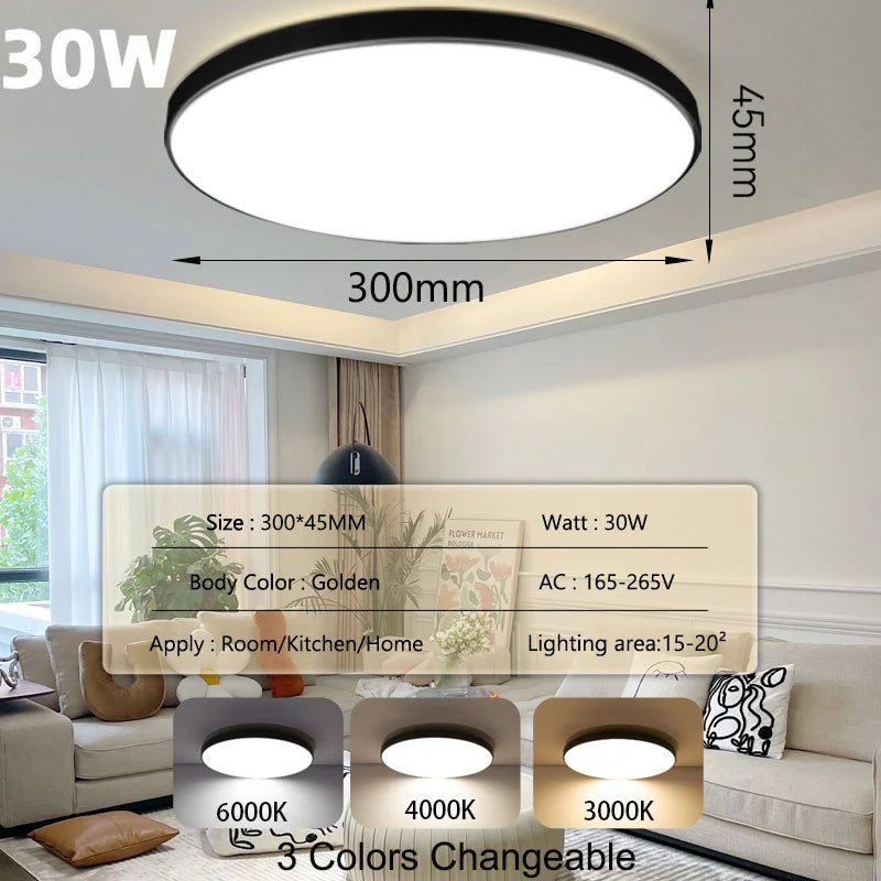 LED Ceiling Lamp Chandelier 3-color changeable Panel Lamp Living Room Ceiling Light Indoor Lighting for Bedroom Kitchen Luminair