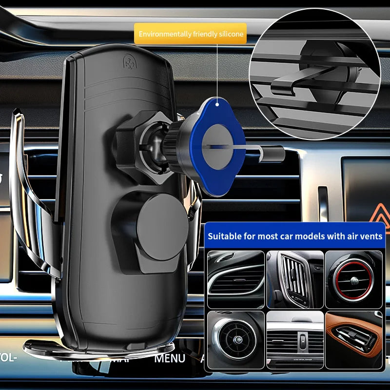 Wireless Car Phone Holder 15W Fast Charging Wireless Charger Station Infrared Sensing for iPhone 12 13 14 15 Samsung Xiaomi
