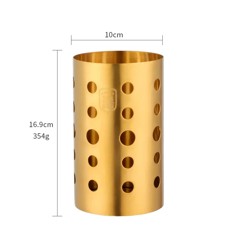1/7pc Stainless Steel Kitchen Utensils Chopsticks Tube Soup Ladle Colander Set Gold Cooking Tool Set Egg Stirrer Kitchenware Set