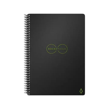 Rocketbook Core Executive Smart Notebook, Spiral-Bound, 36 Pages, Dot-Grid, Black