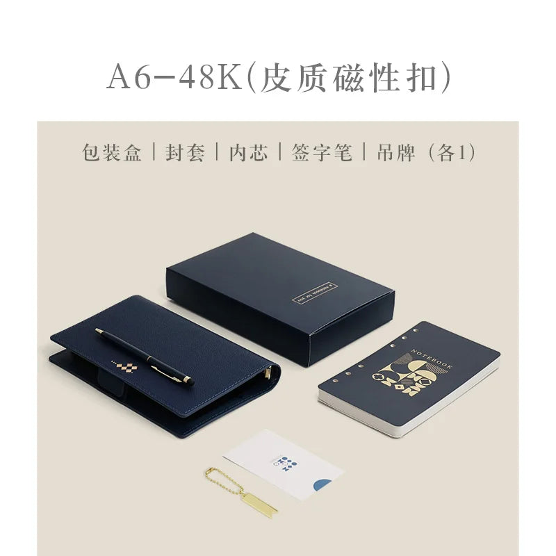 A5 A6 Loose-leaf PU Leather Binder Notebook Journal Diary Planner Organizer Office Business Notebook Supplies School Stationery