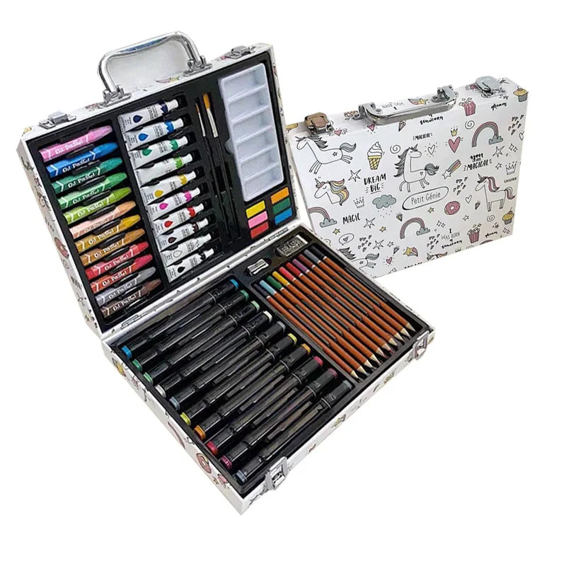 53pcs Gift Box Animal Kingdom 53-piece Set Watercolor Pen Children's Painting Brush Marker Oil Painting Stick Color