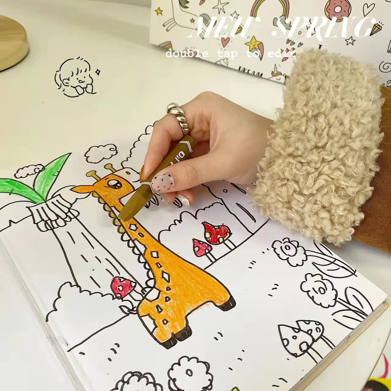 53pcs Gift Box Animal Kingdom 53-piece Set Watercolor Pen Children's Painting Brush Marker Oil Painting Stick Color