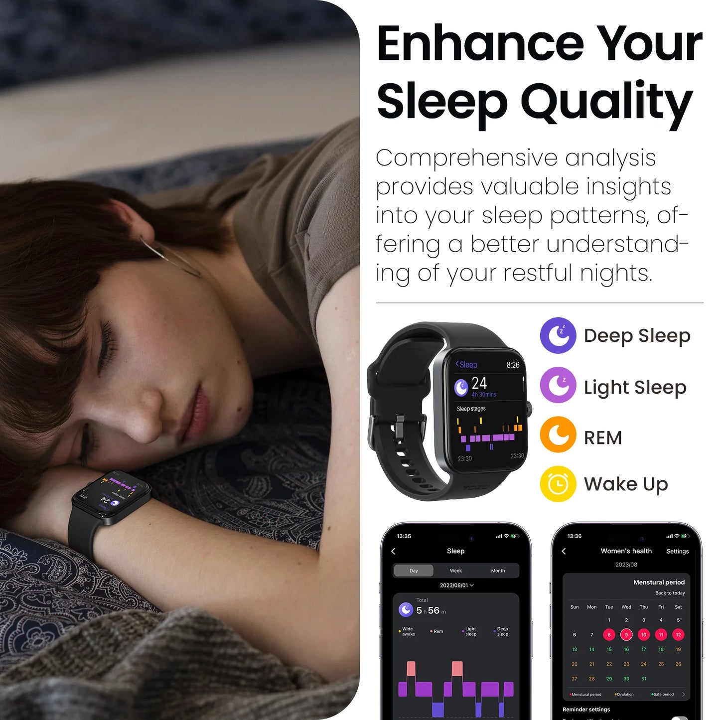 TOZO S4 AcuFit One Smart Watch 1.78" AMOLED Screen Call/Answer Fitness Tracker Heart Rate Sleep Blood Oxygen Monitor