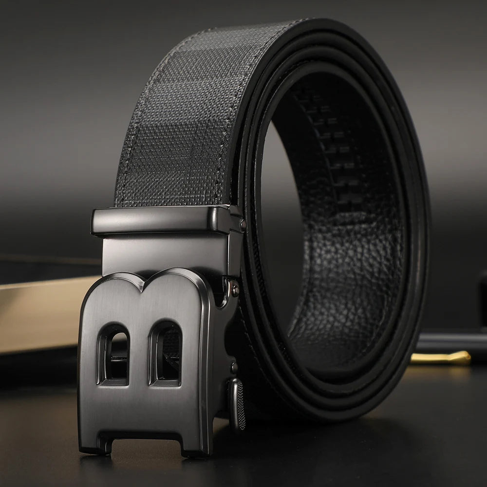 High Quality Wide 3.4cm Men Belt Genuine Leather Canvas Luxury Strap Male Belts For men jeans New Fashion Classice Buckle belt