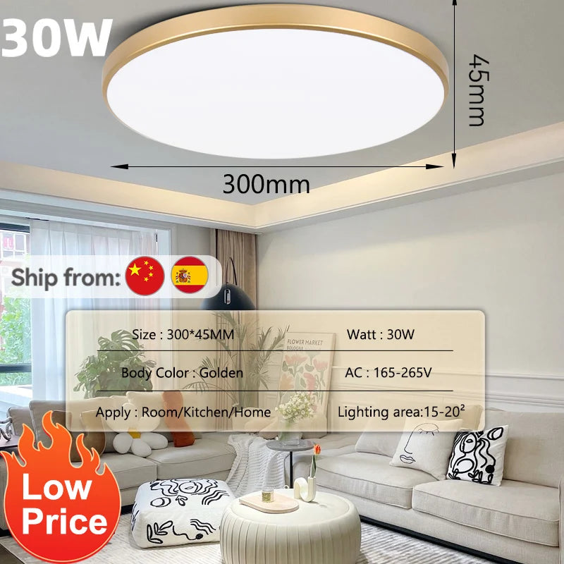 LED Ceiling Lamp Chandelier 3-color changeable Panel Lamp Living Room Ceiling Light Indoor Lighting for Bedroom Kitchen Luminair
