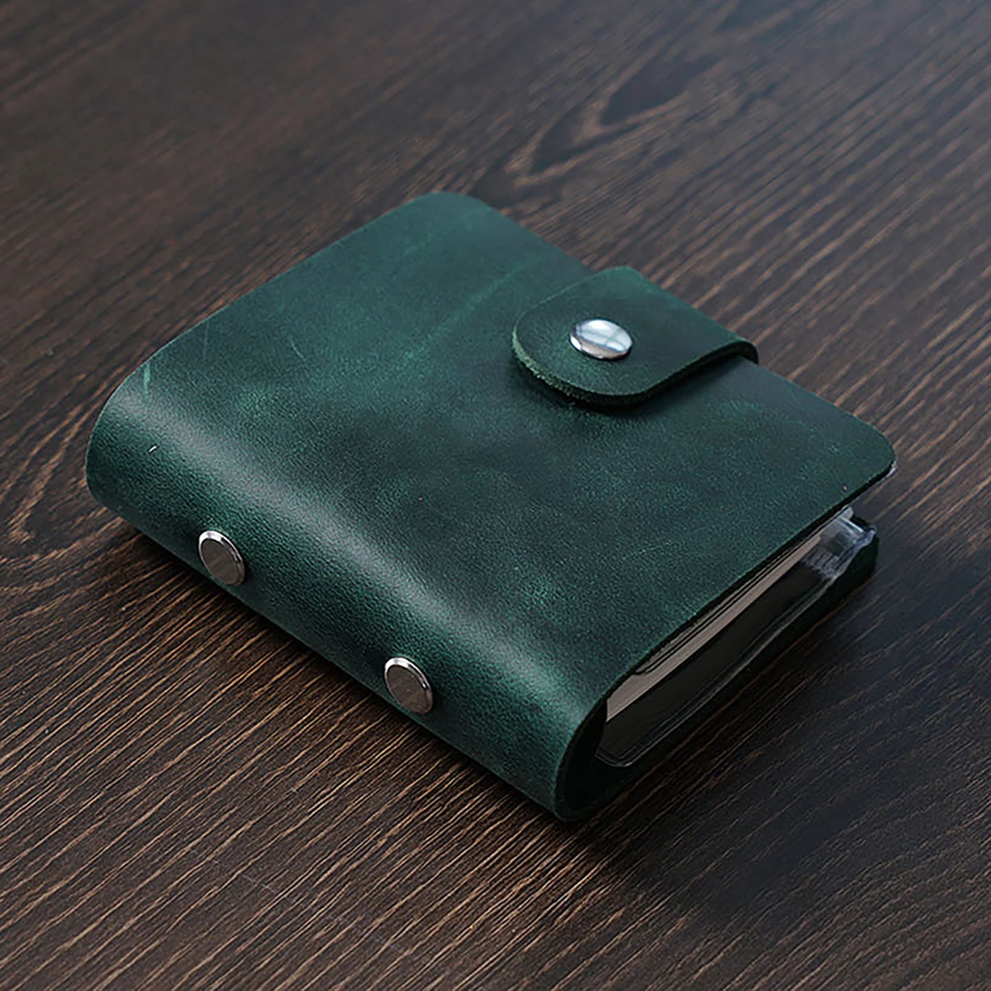 Mini A9 Binder Planner 3 Hole Rings Notebook Crazy Horse Leather Diary Journal Retro Tiny Notepad Vintage Stationery