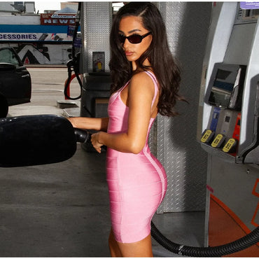 Fashionable Strapless Birthday Bandage Dress Women Sexy Backless Bodycon Party Dress Summer Vacation Streetwear 2025 Collection
