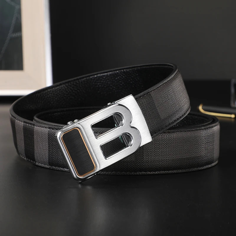 High Quality Wide 3.4cm Men Belt Genuine Leather Canvas Luxury Strap Male Belts For men jeans New Fashion Classice Buckle belt
