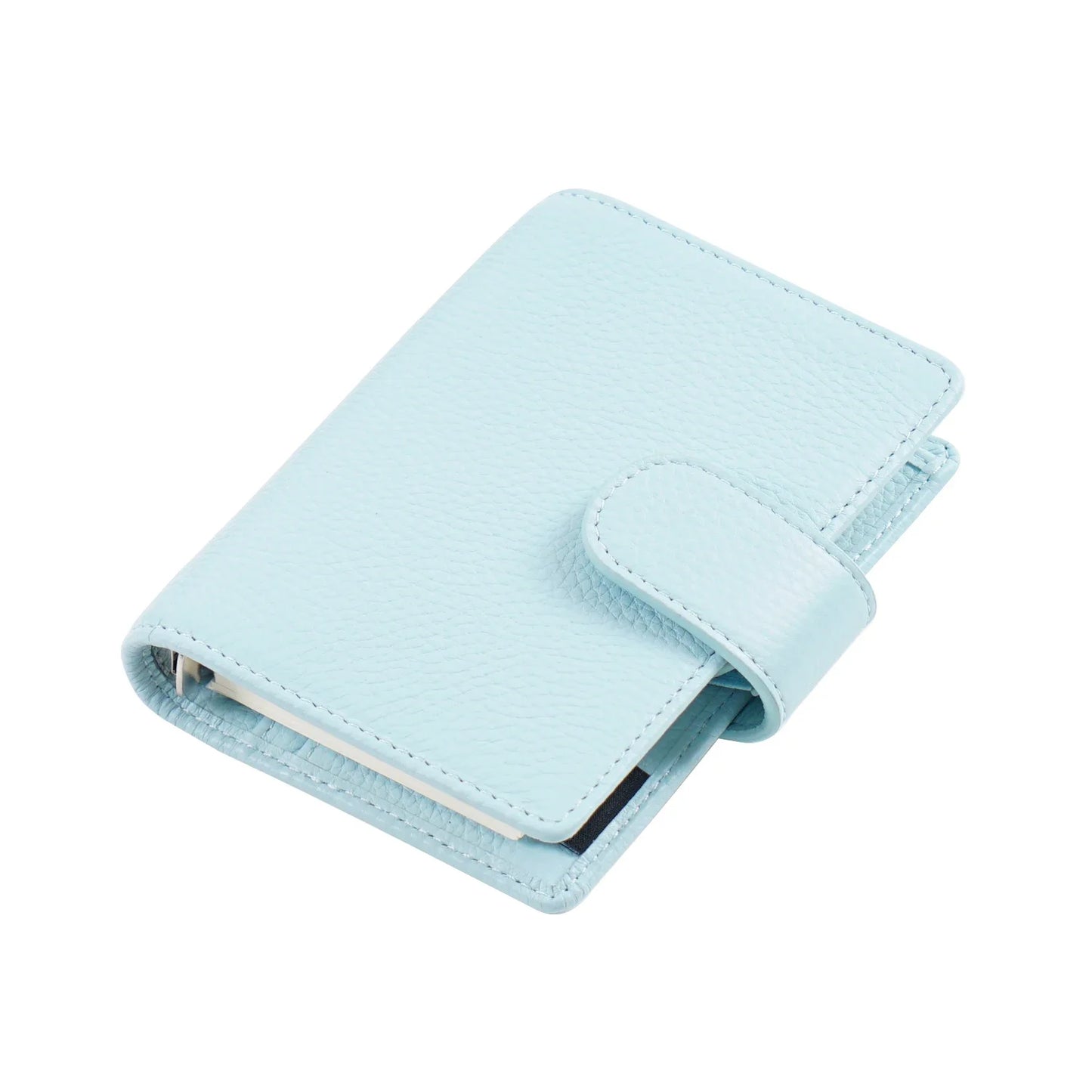 Moterm Regular A8 / M5 Size Rings Planner Pebbled Grain Cowhide 5-hole Mini Notebook with 15 MM Rings Organizer Journey Diary