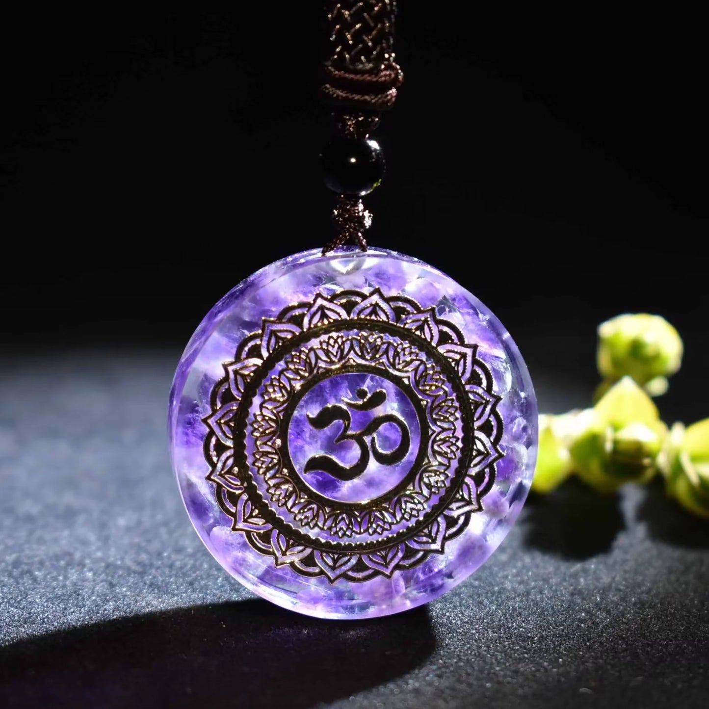 Orgonite Pendant Malachite Energy Necklace Sri Yantra Necklace Sacred Geometry Energy Healing Yoga Jewelry