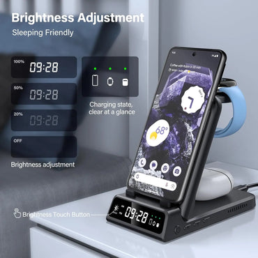 SwanScout 703G2 Wireless Charger for Pixel Watch 3 2 for Google Pixel 9 Pro XL for Fitbit Versa 4 3 Sense 2 for Pixel Buds Pro 2