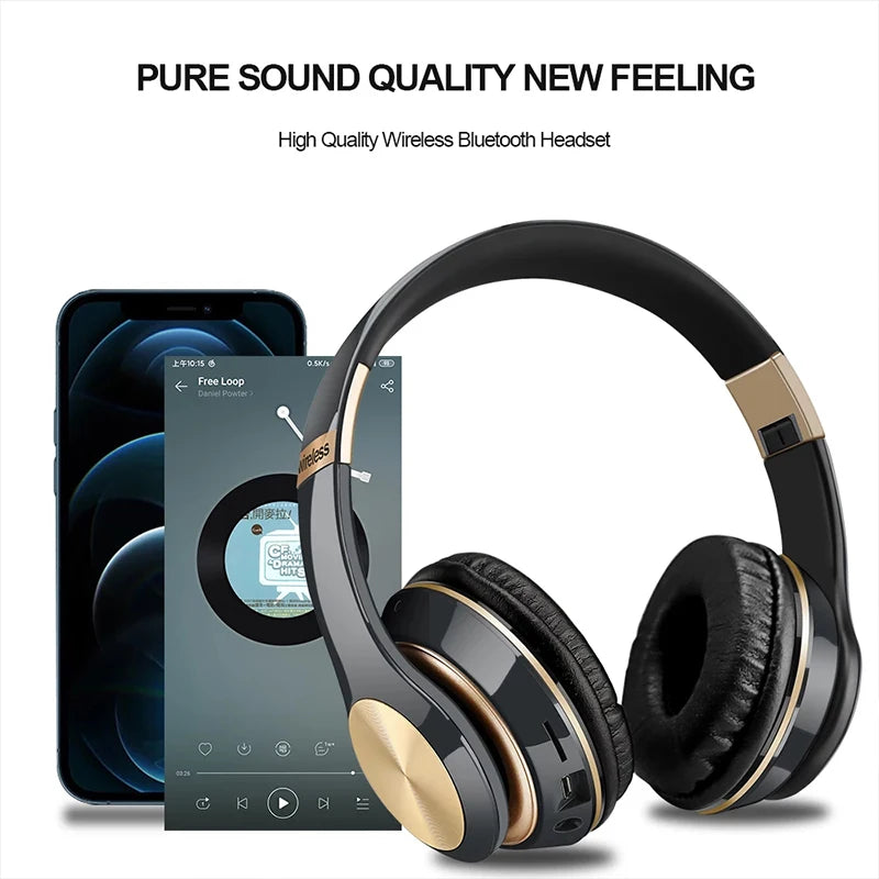 Over ear Wireless Headphones Bluetooth 5.0 Headphone Foldable Headset Support TF Card Stereo With Mic For iPhone xiaomi Samsung