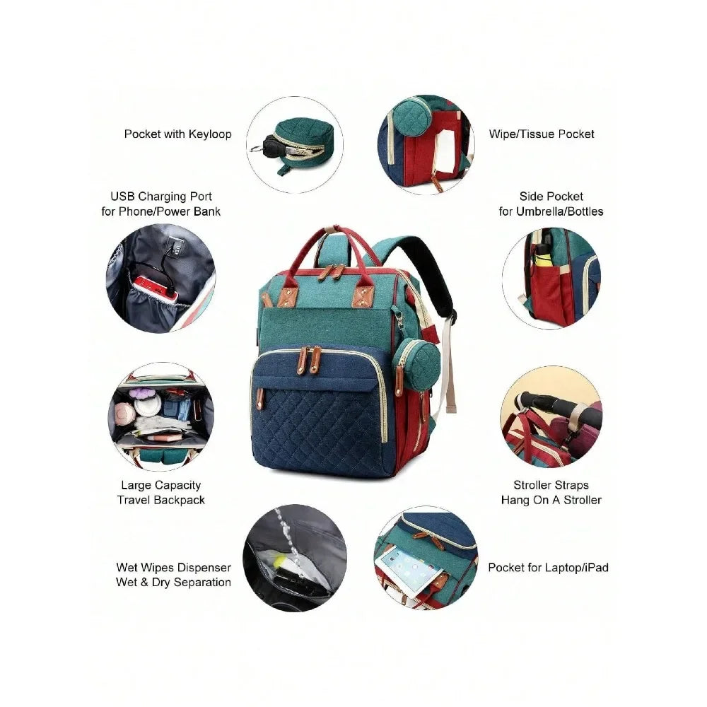 Baby Diaper Bag Backpack With Changing Station, Multifunction Waterproof Large Capacity Travel Bags Newborn Baby Essential Gifts