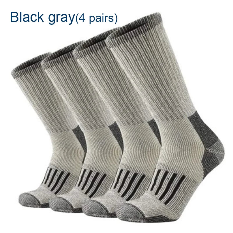 80% Merino Wool Socks For Men Women Thicken Warm Hiking Cushion Crew Socks Merino Wool Sports Socks Moisture Wicking Euro Size