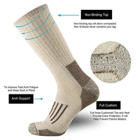 80% Merino Wool Socks For Men Women Thicken Warm Hiking Cushion Crew Socks Merino Wool Sports Socks Moisture Wicking Euro Size