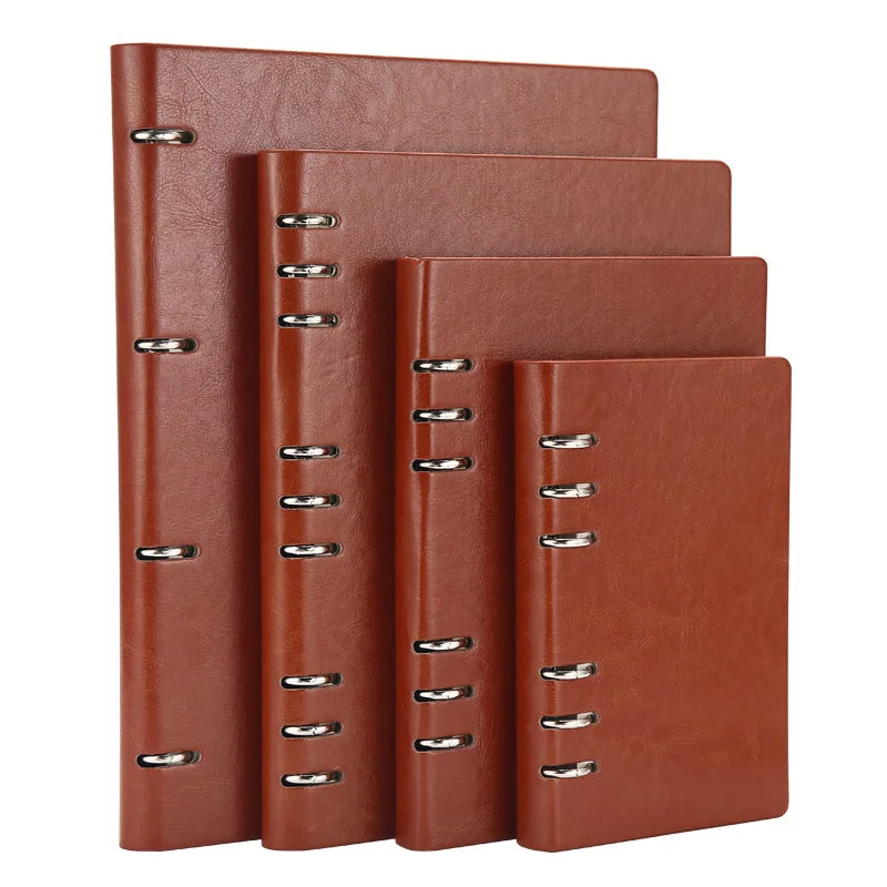 A4 A5 A6 B5 Hollow Loose-leaf Notebook, Detachable Notebook, Leather Notepad Notebook Binder Notepads Stationery