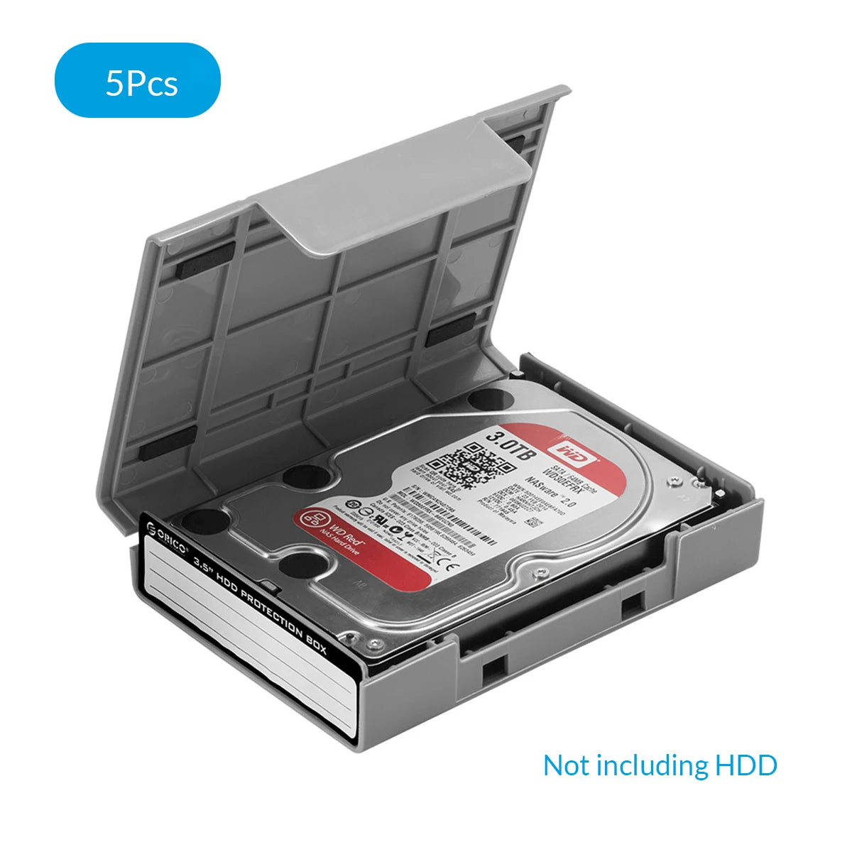 ORICO 5PCS 3.5 inch Hard Drive Protective Box Portable External HDD Pouch With label Multi-disk Storage for HDD